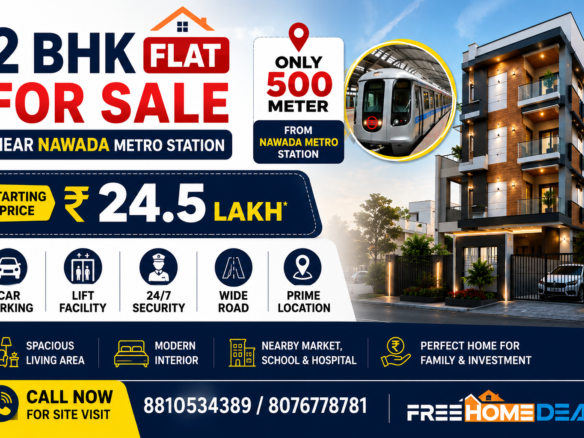 2 BHK Luxury Flat Near Nawada Metro Station@24 Lakhs only