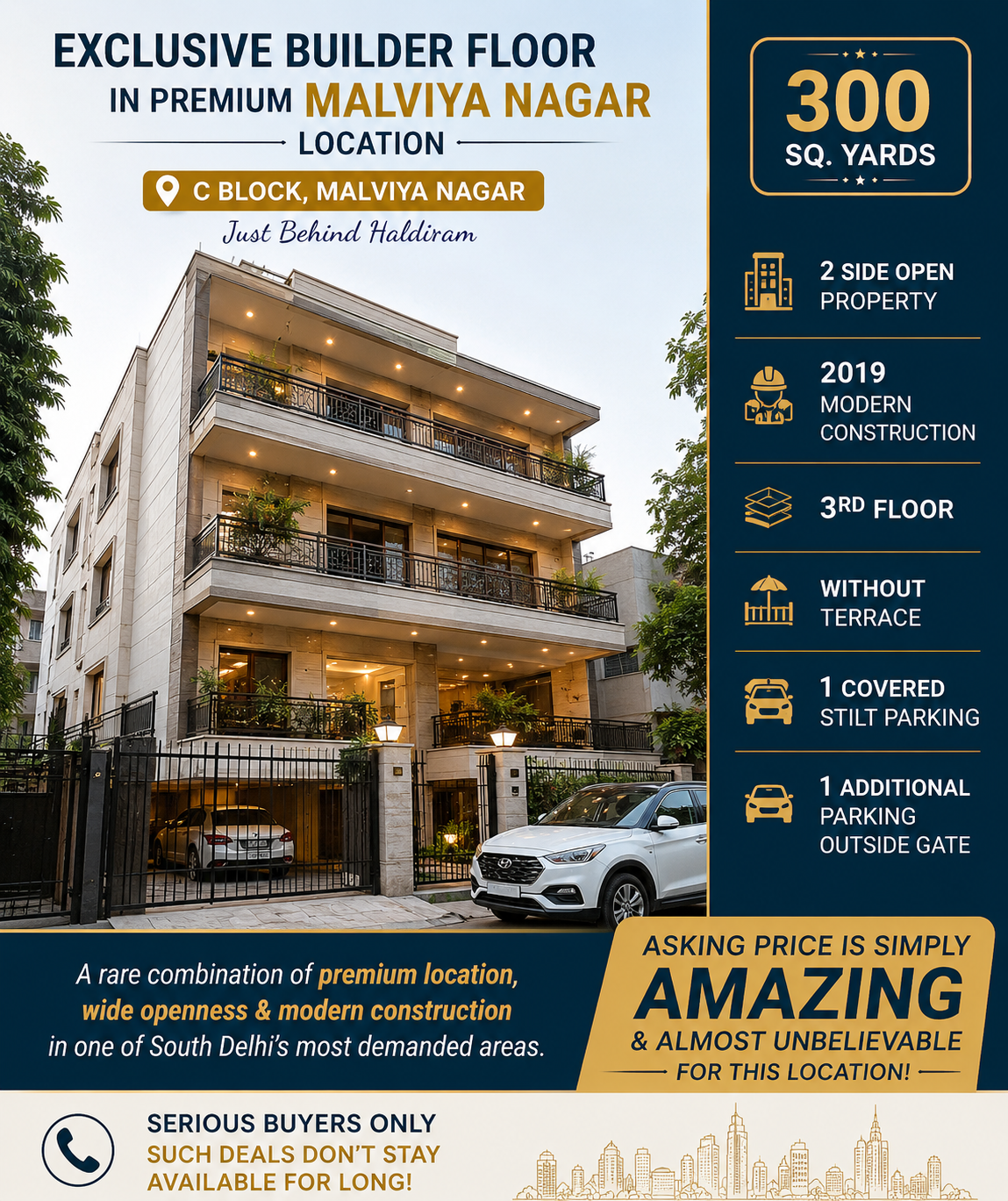 xclusive Builder Floor in Premium Malviya Nagar Location