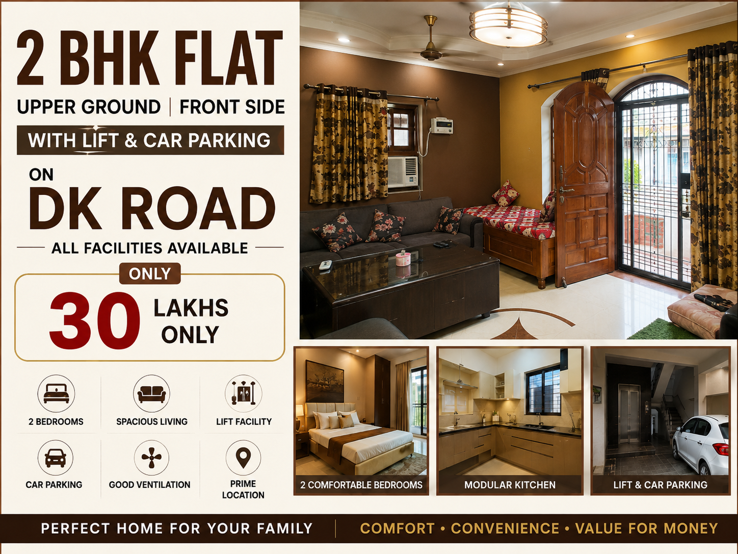 2 BHK Flat for Sale on Mohan Garden@30Lakhs only